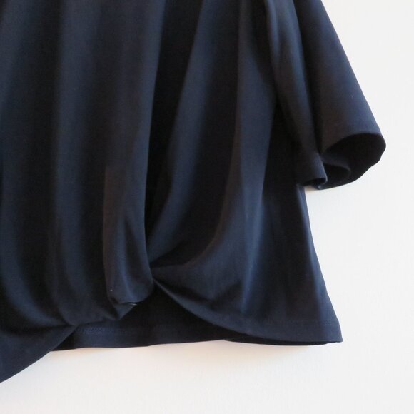 JOSEPH RIBKOFF Knot Hem Stretch Top in Navy Office Minimalist Comfort Size US 10 - Picture 4 of 14